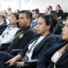 Acto de clausura del Diplomado en Psicología Forense en el Auditorio del INCASEP de la FGE en Morelia, con autoridades y participantes recibiendo constancias.
