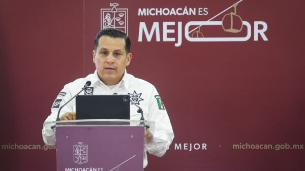 Infografía oficial del Gobierno de Michoacán mostrando cifras de armas aseguradas y reducción del homicidio doloso en 2025