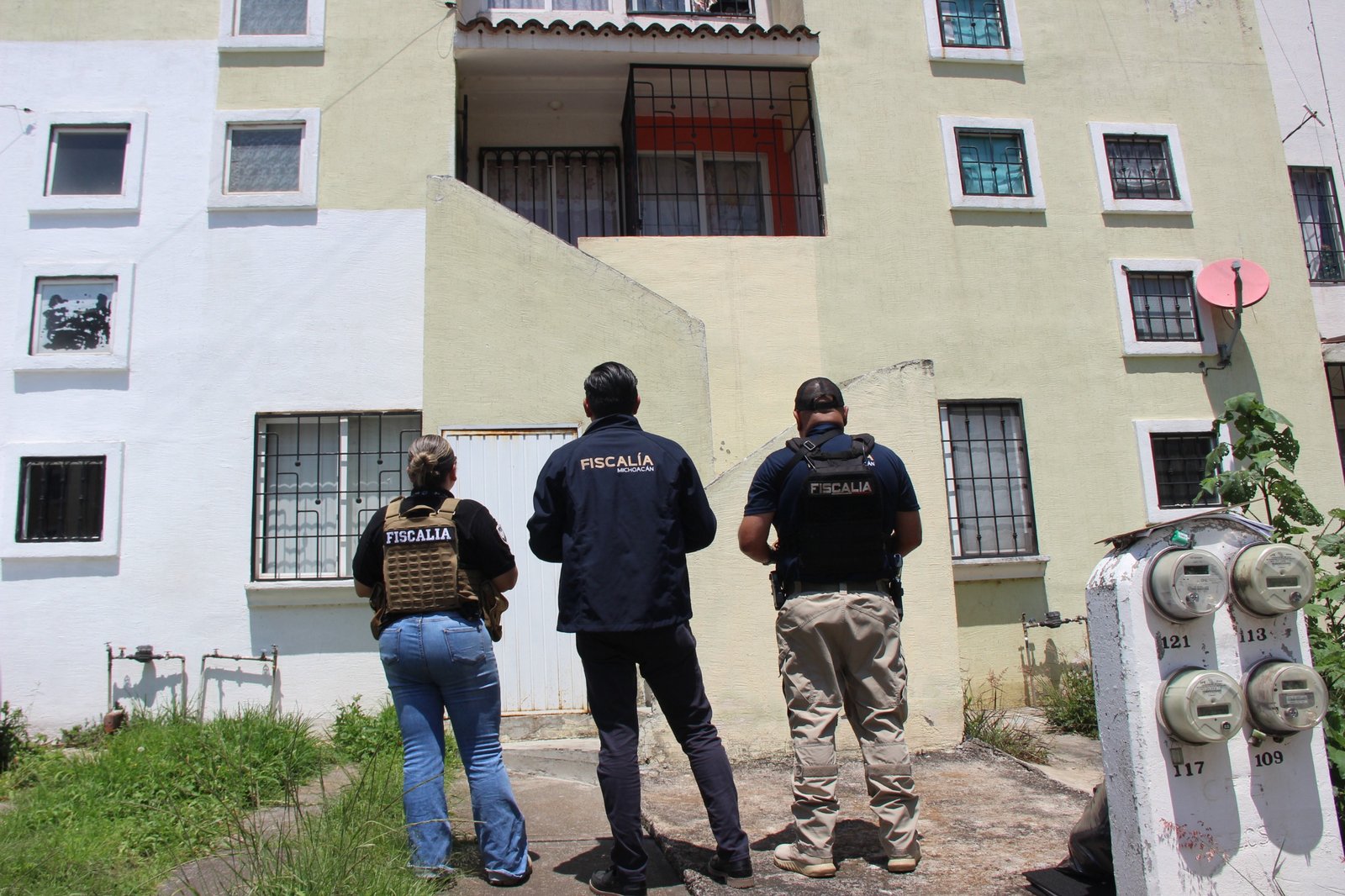 Perro dóberman rescatado por la Fiscalía General de Michoacán durante cateo en domicilio de Morelia