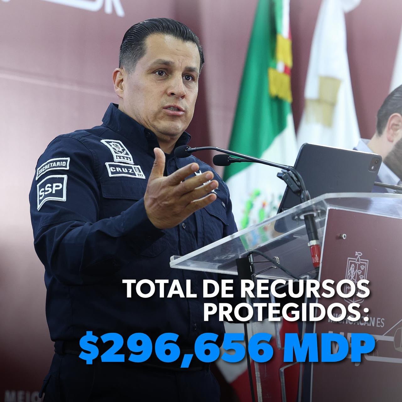 Logotipo de la Guardia Civil de Michoacán junto a elementos visuales de protección digital: escudo, teléfono con advertencia de llamada sospechosa y monedero bloqueado