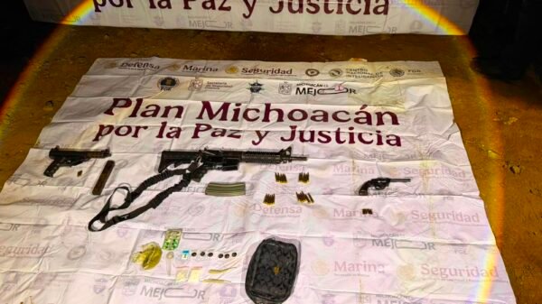 Agentes de la Guardia Civil en operativo en zona rural de Tacámbaro tras repeler agresión armada en El Pedregoso