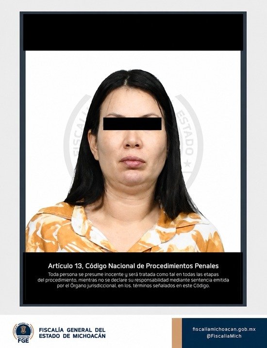Retrato oficial o ilustración simbólica de una persona identificada como Tania Lidieth 'N', relacionada con acción de la Fiscalía Michoacán