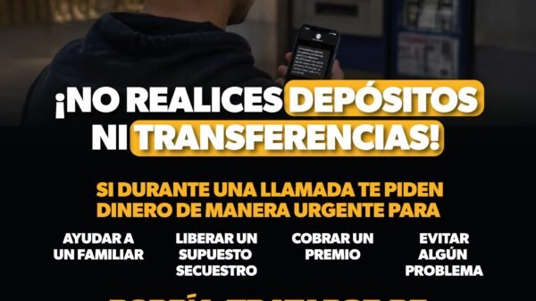 Ilustración gráfica de un teléfono móvil con icono de advertencia y los números 089, simbolizando la acción de colgar y marcar ante extorsión en Michoacán