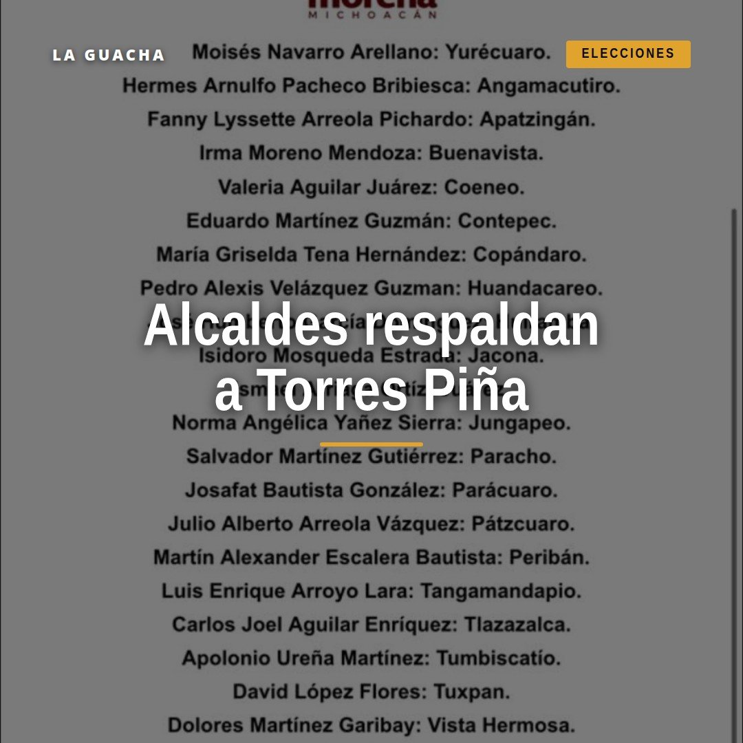 Ilustración simbólica de 25 alcaldes morena respaldan a Carlos Torres Piña frente a un escenario político mexicano