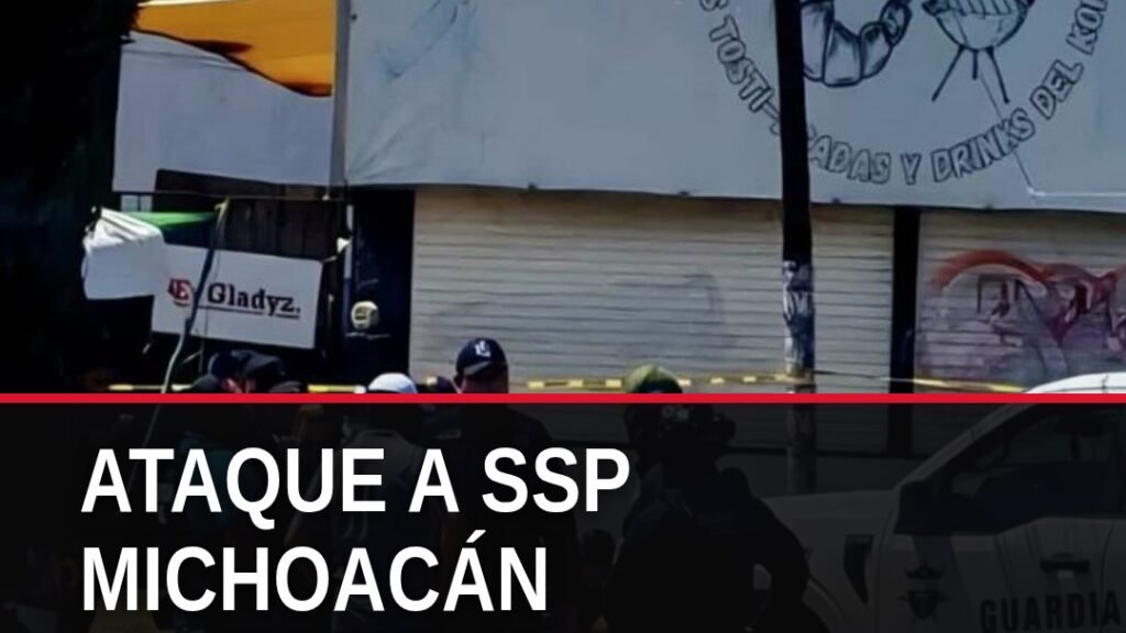 Imagen representativa de patrullas y personal de la SSP Michoacán en Avenida Periodismo, Morelia, tras el ataque a personal