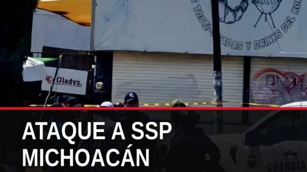 Imagen representativa de patrullas y personal de la SSP Michoacán en Avenida Periodismo, Morelia, tras el ataque a personal