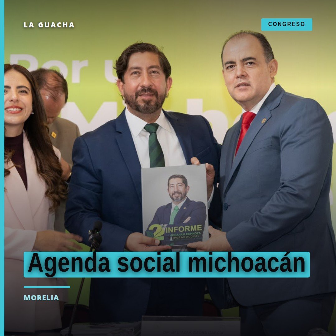 Fotografía de Abraham Espinoza Villa, diputado del PVEM, en sesión del Congreso de Michoacán, con fondo de bandera estatal y