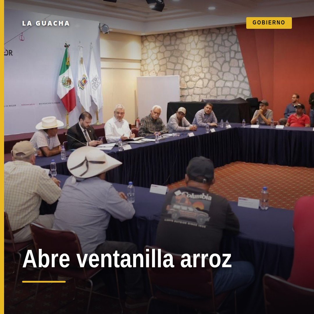 Imagen ilustrativa de campo de arroz en Michoacán con logo de Comercio Justo y fecha 23 de septiembre, simbolizando el