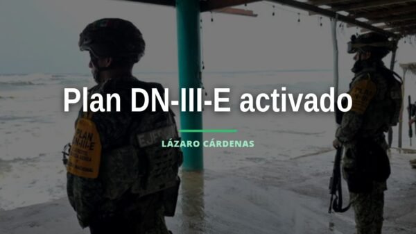 Foto de tropas del Ejército y Guardia Nacional desplegadas en Michoacán como parte del plan DN-III-E ante la tormenta Rachel