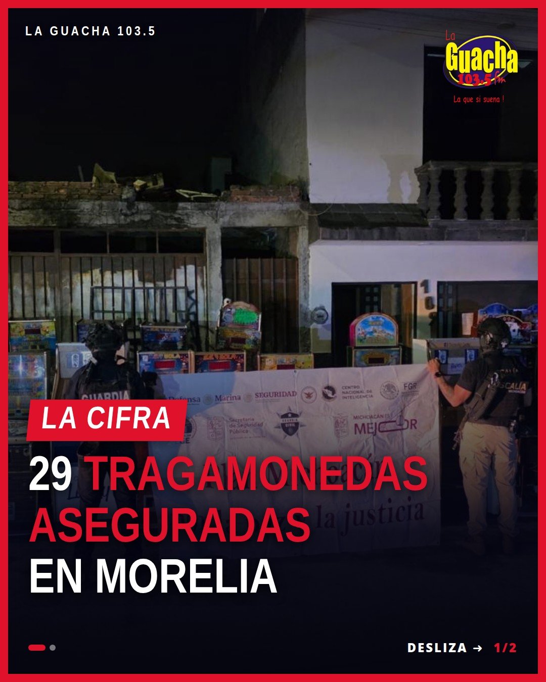 Imagen ilustrativa de 29 máquinas tragamonedas aseguradas durante cateo en Morelia, Michoacán