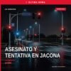 Ilustración simbólica de una balanza de justicia y un mapa de Jacona, Michoacán, con fondo tenue — vinculación a proceso
