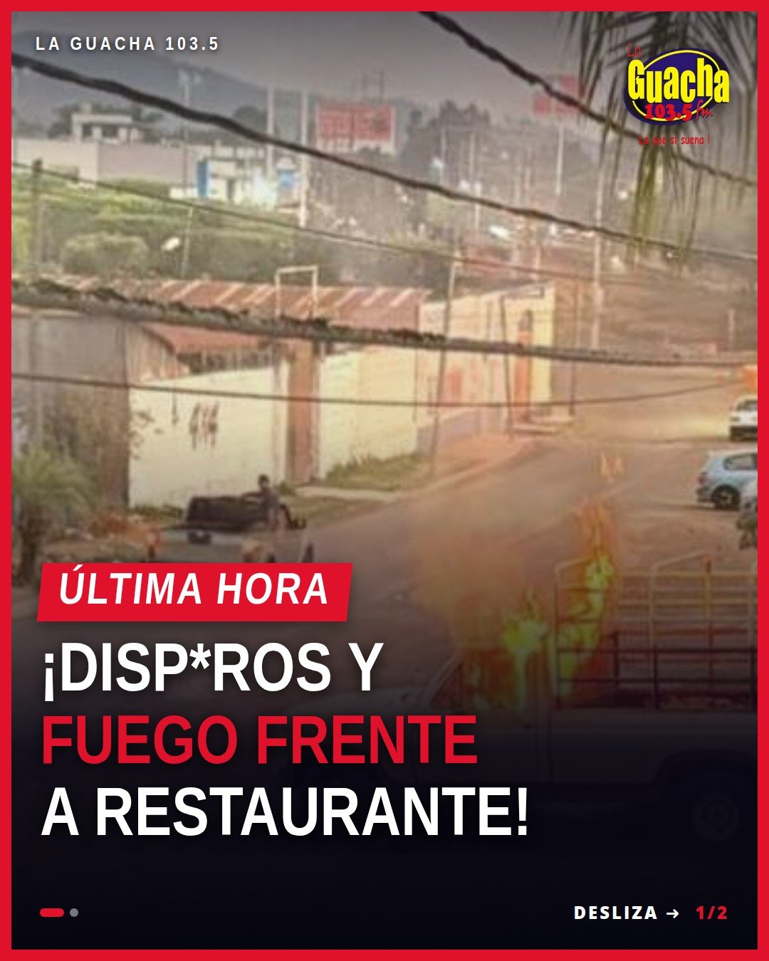 ataque armado uruapan: camioneta calcinada frente al restaurante 'Los Pajaretes' en la colonia Emiliano Zapata, Uruapan