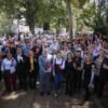 Diputada Giulianna Bugarini Torres hablando ante público en el Jardín de La Soterraña durante su Segundo Informe Legislativo en Morelia, 5 de septiembre de 2026