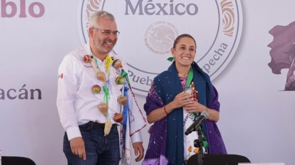 Presidenta Claudia Sheinbaum Pardo y gobernador Alfredo Ramírez Bedolla en evento oficial en Michoacán