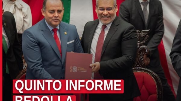 Quinto informe Bedolla en el Congreso del Estado de Michoacán en Morelia, con el gobernador frente al pleno