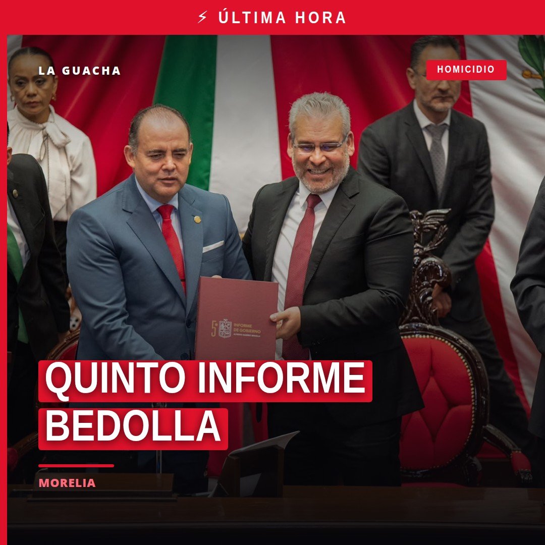 Quinto informe Bedolla en el Congreso del Estado de Michoacán en Morelia, con el gobernador frente al pleno