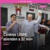 Centros libre para mujeres: espacio seguro con logotipo oficial, mujeres recibiendo orientación jurídica y psicológica en