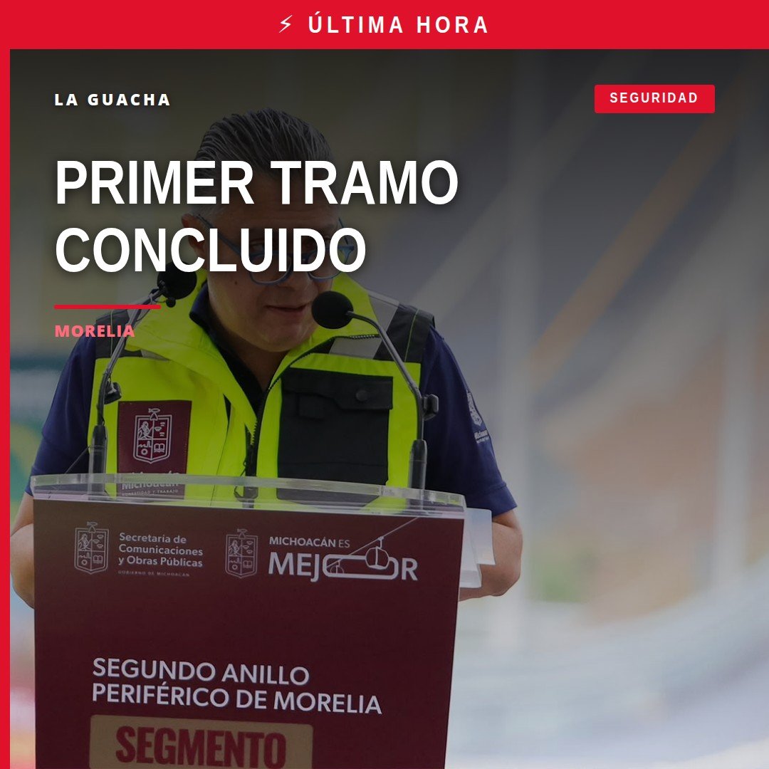 Vista aérea del primer tramo concluido del segundo anillo periférico de Morelia, obra estatal sin deuda pública