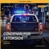 Ilustración simbólica de una tienda de abarrotes en Zitácuaro con sello judicial y texto 'extorsión zitácuaro'