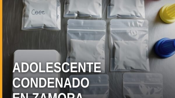 adolescente condenado zamora: ilustración simbólica de justicia juvenil en Michoacán con balanza y silueta adolescente