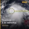 Mapa meteorológico con la ubicación de la depresión tropical 17-e frente a la costa de Michoacán y Guerrero