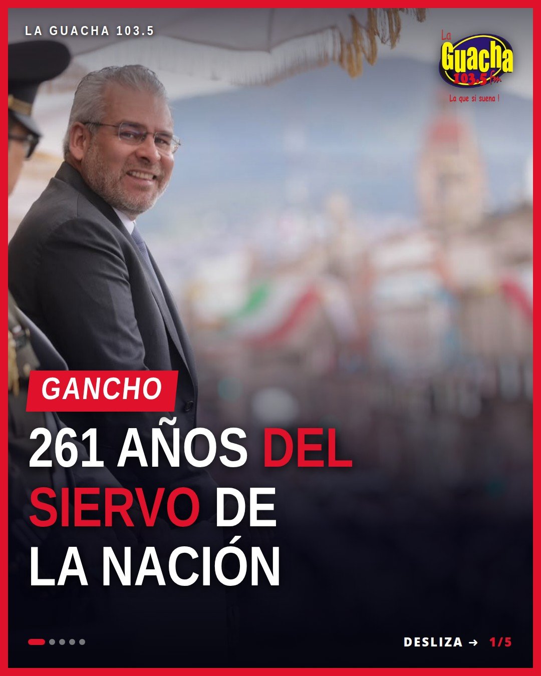 desfile morelos morelia: contingentes marchando por avenida Madero con banderas, caballos, militares y público familiar en