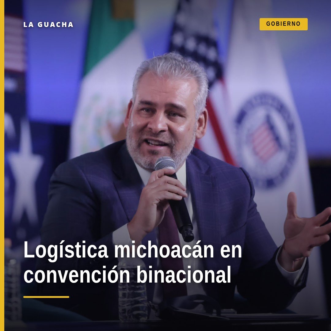 Gobernador Alfredo Ramírez Bedolla hablando en evento sobre logística michoacán inversión extranjera en convención binacional