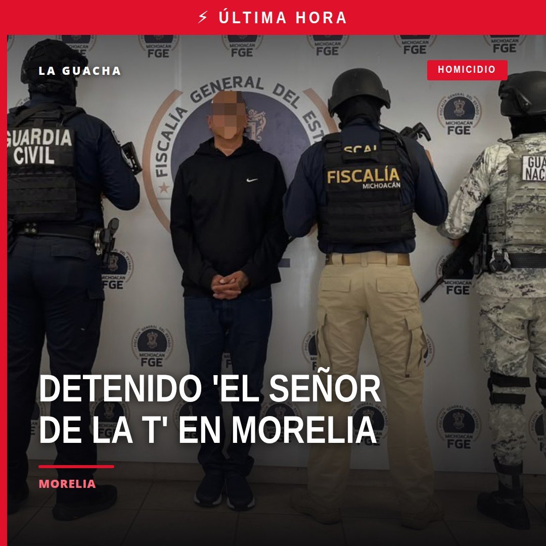 Imagen ilustrativa de un operativo policial en Morelia, Michoacán, tras la detención morelia señor de la t