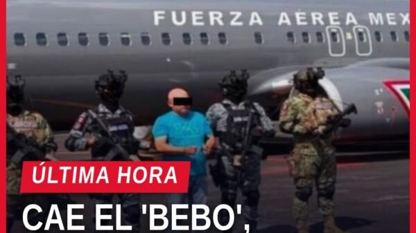 Ilustración simbólica de una operación policial nocturna con vehículos y agentes en acción, representando la caída del bebo