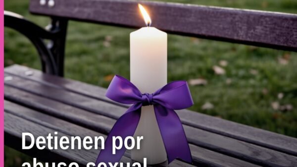 Ilustración simbólica de balanza de justicia y silueta de fiscalía en Morelia, relacionada con detenido por abuso sexual