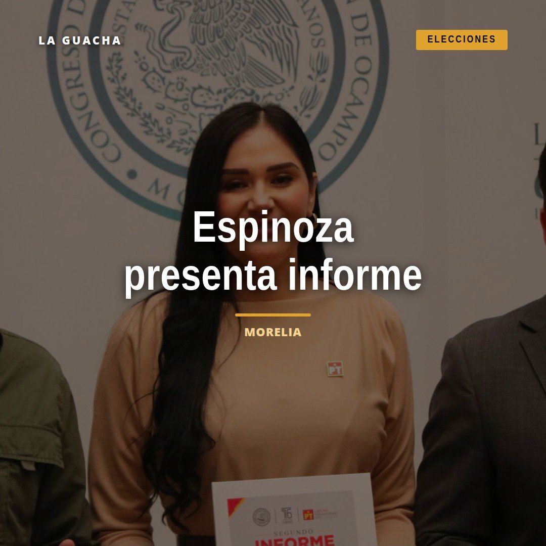 Diana Espinoza hablando frente a un podio con logotipo del Congreso de Michoacán, durante la presentación de su segundo