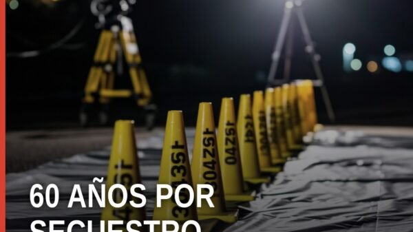 Ilustración simbólica de balanza de justicia y rejas, con leyenda 'secuestro agravado morelia' y logotipo de la Fiscalía