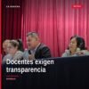 Docentes reunidos en Morelia exigiendo transparencia en nuevo ente educativo tras consulta del 26 al 28 de agosto