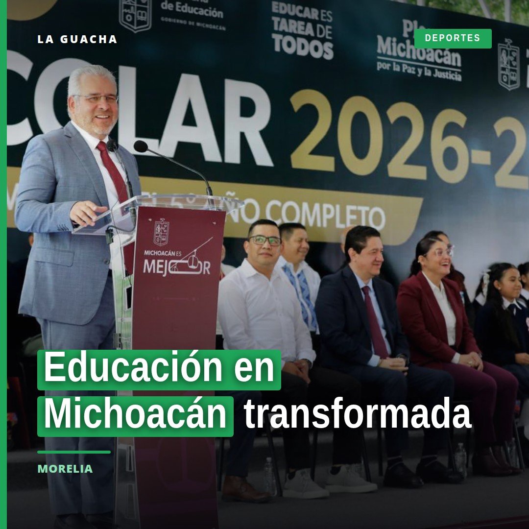 Educación en Michoacán: gobernador Alfredo Ramírez Bedolla en evento escolar en Morelia con maestros y estudiantes