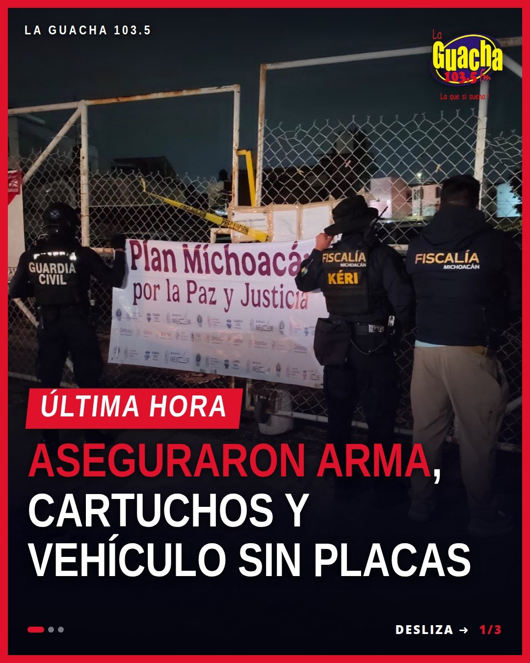 cateos en lotes de vehículos: agentes de la FGE y SIE en operativo en un lote de autos en Morelia, Michoacán