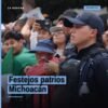 Festejos patrios Michoacán: desfile cívico con participación familiar y presencia visible de la Guardia Civil en Morelia, 15