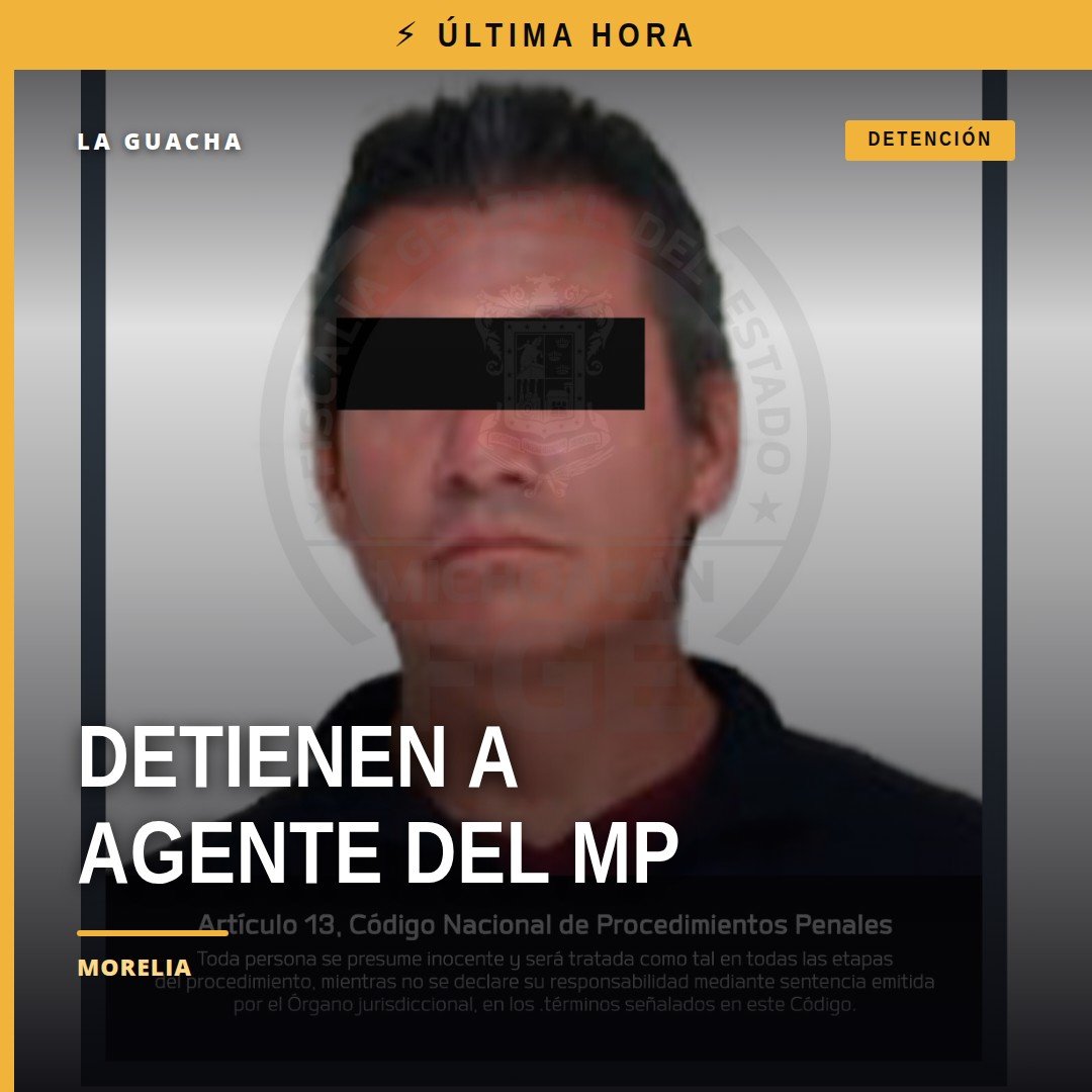FGE detiene agente mp: imagen simbólica de una balanza de justicia y un distintivo institucional de la Fiscalía General del