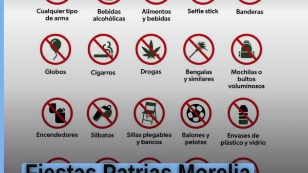 Fiestas Patrias Morelia: filtros de revisión en acceso peatonal al primer cuadro del Centro Histórico con personal de