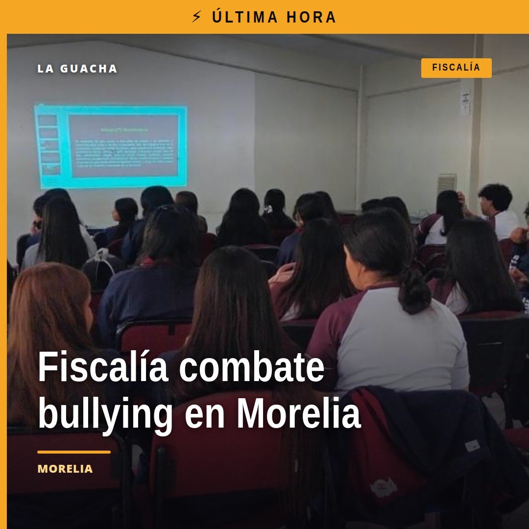 Fiscalía Michoacán bullying: personal de la FGE interactuando con estudiantes del CETIS 120 de Morelia durante jornada