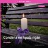 Fiscalía Michoacán condena: ilustración simbólica de balanza de justicia y sello de la FGE sobre fondo azul oscuro, con