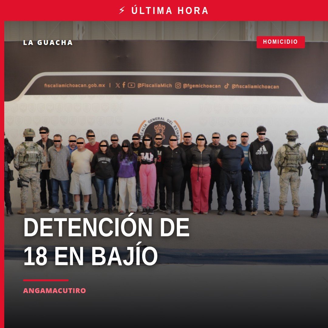 Imagen ilustrativa de operativo policial en Angamacutiro y Puruándiro tras fiscalía michoacán detención de 18 personas