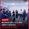 Fotografía de representantes de las fiscalías de Michoacán y Colima en reunión de trabajo sobre coordinación fiscalías