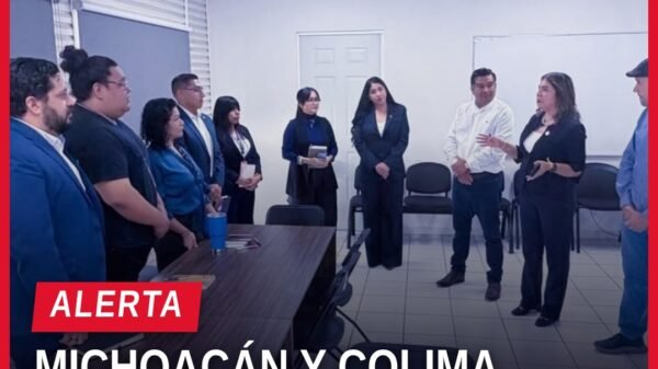 Fotografía de representantes de las fiscalías de Michoacán y Colima en reunión de trabajo sobre coordinación fiscalías