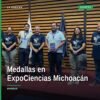 Estudiantes del Cecytem recibiendo medallas expociencias michoacán en la feria de Morelia, 20 de septiembre de 2026