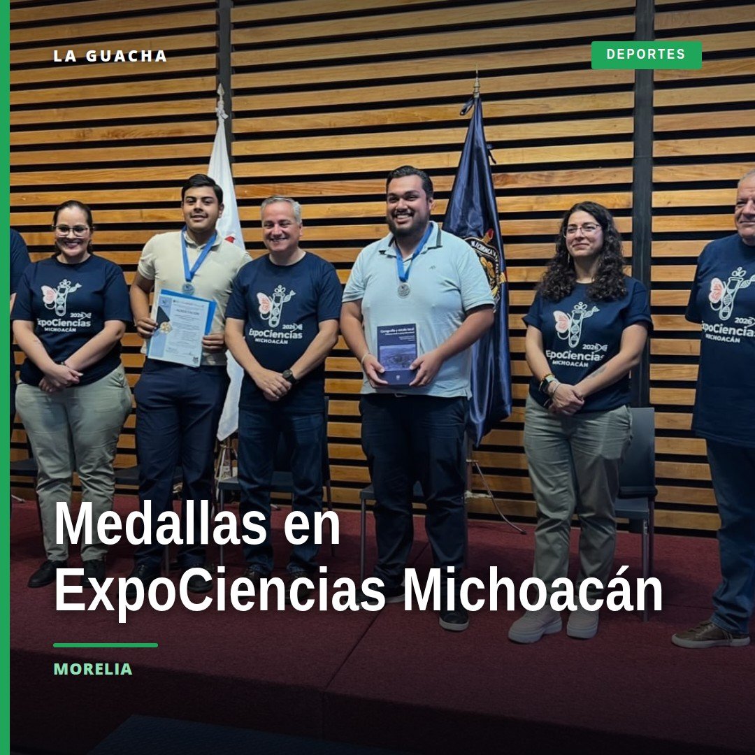 Estudiantes del Cecytem recibiendo medallas expociencias michoacán en la feria de Morelia, 20 de septiembre de 2026