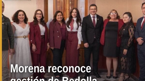 Grupo parlamentario Morena en el Congreso del Estado reconociendo la gestión de Alfredo Ramírez Bedolla durante el Quinto