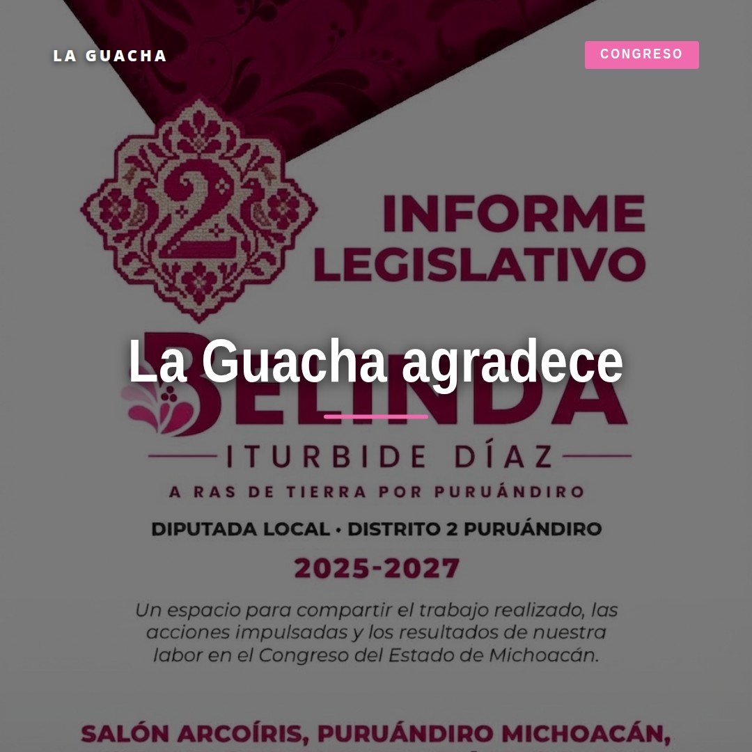 Logotipo de La Guacha 103.5 con texto 'gracias la guacha' en tipografía cálida y acogedora