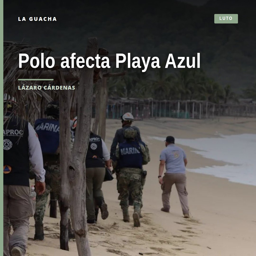 Imagen aérea de enramadas dañadas por el huracán Polo en Playa Azul, Lázaro Cárdenas, Michoacán