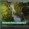 Mapa meteorológico con huracán Polo en el Pacífico mexicano, etiquetado como categoría 5, y zona costera de Michoacán