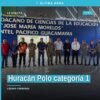 Mapa meteorológico con huracán Polo categoría 1 cerca de la costa de Michoacán, destacando las zonas de monitoreo: Aquila